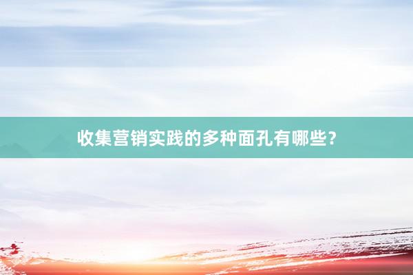 收集营销实践的多种面孔有哪些？