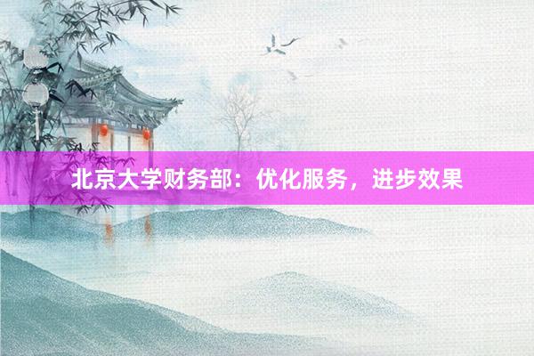 北京大学财务部：优化服务，进步效果